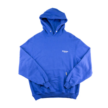 The front of the Represent Owners Club Blue Hoodie.