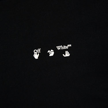 The logo of the Off-White Mini Hand Logo Black Sweatshirt .