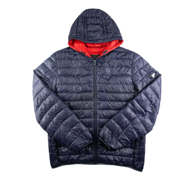 The front of the Prada Milano Navy Puffer Jacket.