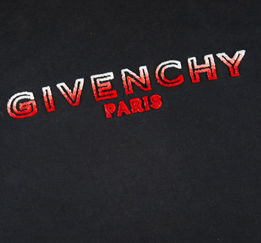 The logo of the Givenchy Red Logo Black T Shirt.