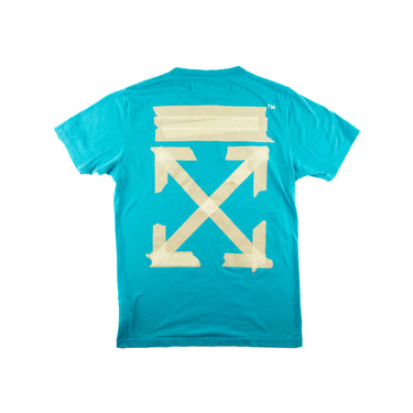 The back of the Off-White Tape Arrows Teal T Shirt.