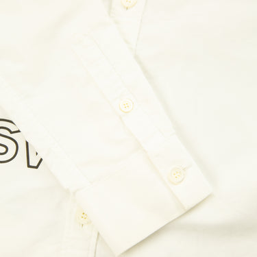 The sleeve of the Burberry Horseferry White Long Sleeve Shirt.