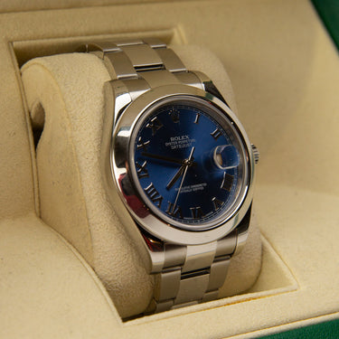 The front of the Rolex Datejust Roman 41mm Dial 126300 2016.