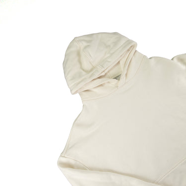 The front of the about:blank drop:seven White Hoodie.