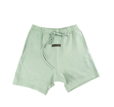 The front of the Fear Of God ESSENTIALS Sycamore Sweatshorts XS.