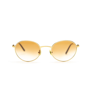 The front of the Cartier Plated Oval Sunglasses with Custom Cognac Gradient Lenses.