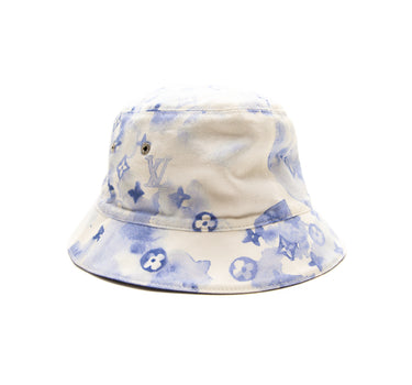 The front of the Louis Vuitton Watercolour Monogram Bucket Hat.