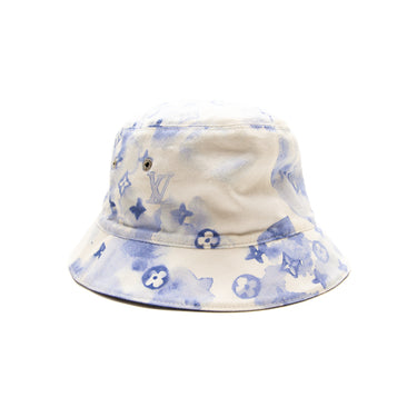 The front of the Louis Vuitton Watercolour Monogram Bucket Hat.