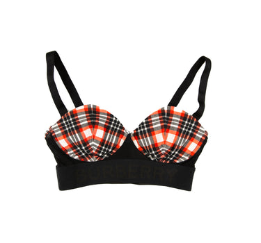 The front of the Burberry Red Check Bra Top.