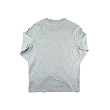 The back of the Burberry Grey Embroidered Logo Long Sleeve T Shirt.