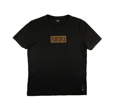 The front of the Fendi FF Box Logo Black T Shirt.