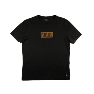 The front of the Fendi FF Box Logo Black T Shirt.