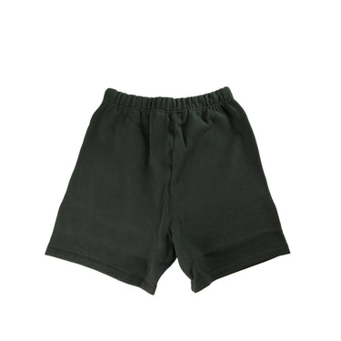 The back of the Fear Of God ESSENTIALS Stretch Limo Sweatshorts Shorts XS.