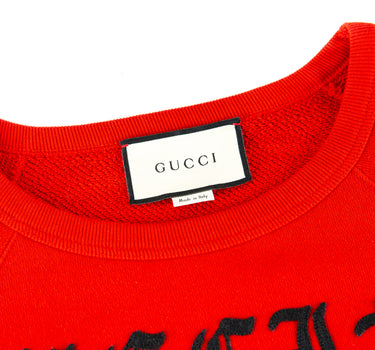 The collar of the Gucci Guccify Red Wolf Sweatshirt.