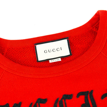 The collar of the Gucci Guccify Red Wolf Sweatshirt.