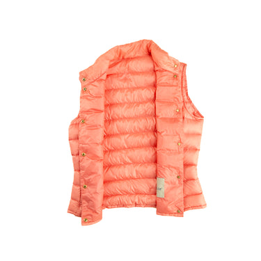 The inside of the Moncler Liane Pink Gilet.