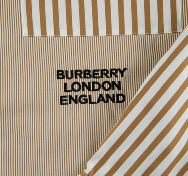 The logo of the Burberry Orange Striped Shirt.