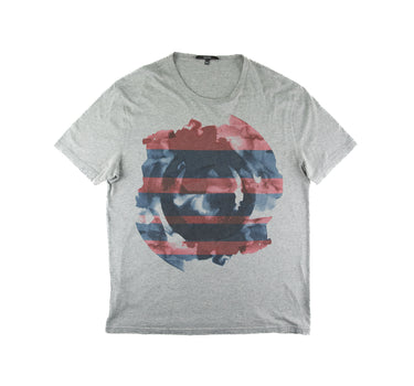 The front of the Gucci Watercolour Logo Grey T Shirt.