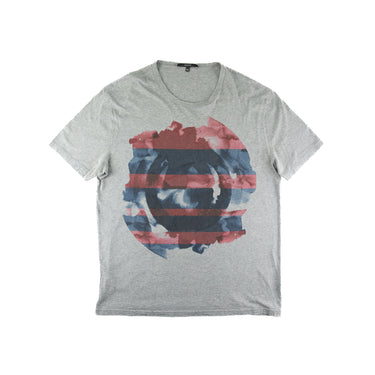 The front of the Gucci Watercolour Logo Grey T Shirt.