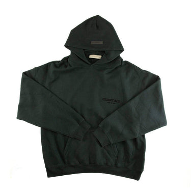 The front of the Fear Of God ESSENTIALS Stretch Limo Hoodie M.