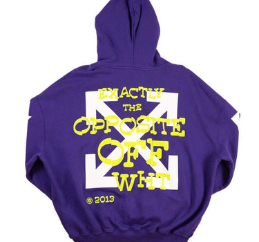 The back of the Off-White Exactly The Opposite Purple Hoodie.