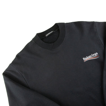 The logo of the Balenciaga Campaign Logo Black Sweatshirt.
