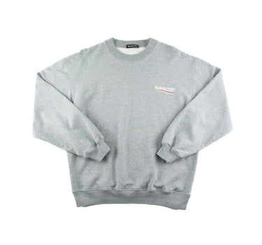 The front of the Balenciaga Campaign Logo Grey Sweatshirt.