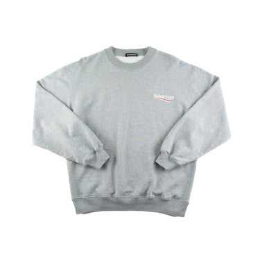 The front of the Balenciaga Campaign Logo Grey Sweatshirt.