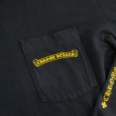 The logo of the Chrome Hearts Cross Black Yellow Long Sleeve T-Shirt.