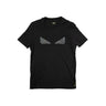 The front of the Fendi Bag Bugs Crystal Embellished Navy T Shirt.