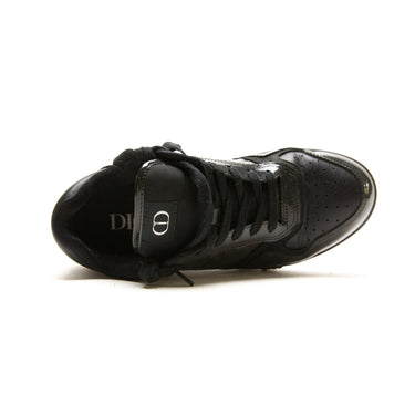 The top of the Dior B27 Low Black Patent Dior Oblique Trainers.