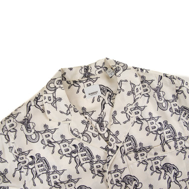 The collar and inside label of the Burberry Printed Silk Shirt .
