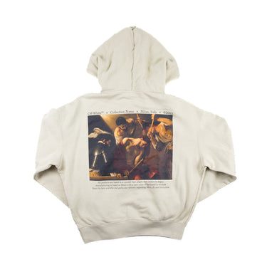 The back of the Off-White Caravaggio Crowning Beige Hoodie.