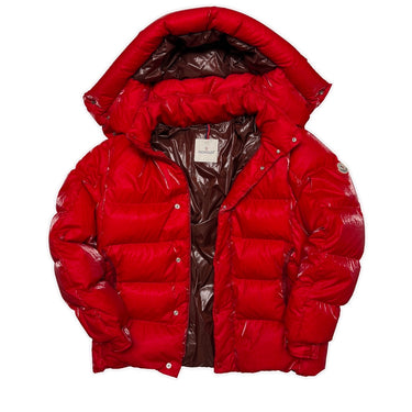 The inside of the Moncler Verdon Coated Down Puffer Jacket.