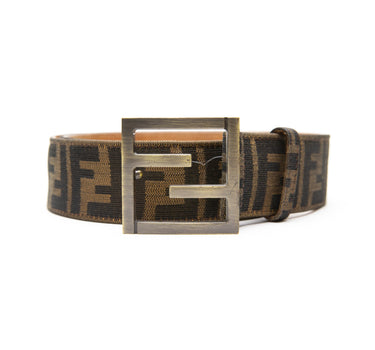 The front of the Fendi Canvas FF Buckle Belt.
