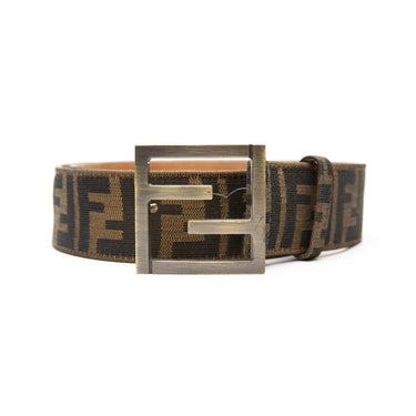 The front of the Fendi Canvas FF Buckle Belt.