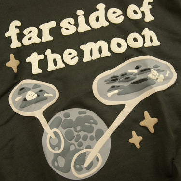 The front design of the Broken Planet Far Side Of The Moon Grey Hoodie.