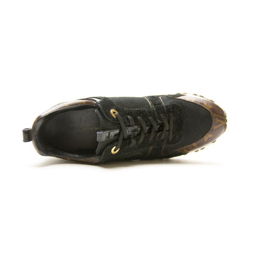The top of the Louis Vuitton Run Away Black Brown Monogram.