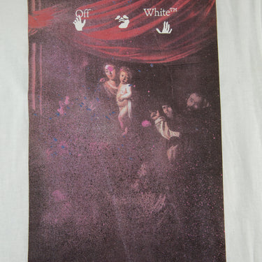 The front print of the Off-White White Sprayed Caravaggio T Shirt.