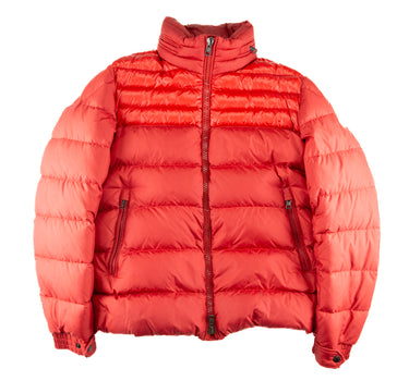 The front of the Moncler Red Dinant Puffer Jacket.