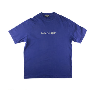 The front of the Balenciaga Navy Copyright T Shirt.