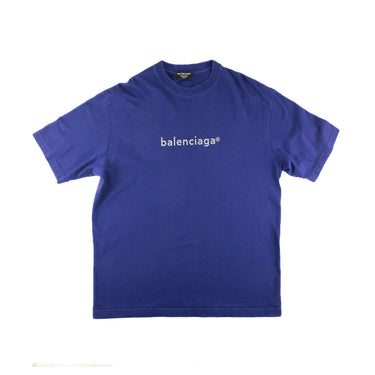 The front of the Balenciaga Navy Copyright T Shirt.