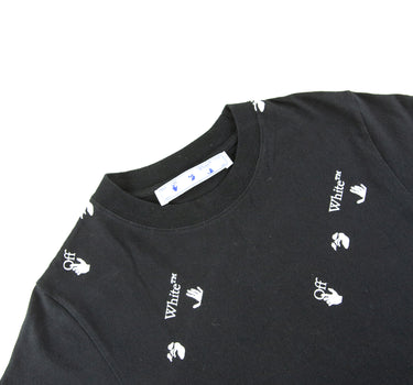 The collar of the Off-White Repeat Logo T Shirt.