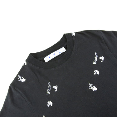 The collar of the Off-White Repeat Logo T Shirt.
