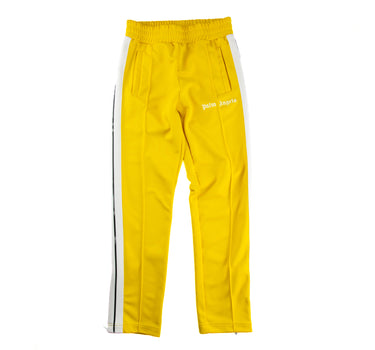 The front of the Palm Angels Yellow Sweatpants.