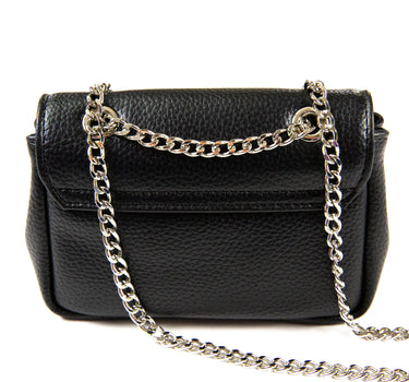 The back of the Vivienne Westwood Re-Vegan Grain Small Crossbody Bag in black.