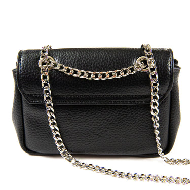 The back of the Vivienne Westwood Re-Vegan Grain Small Crossbody Bag in black.