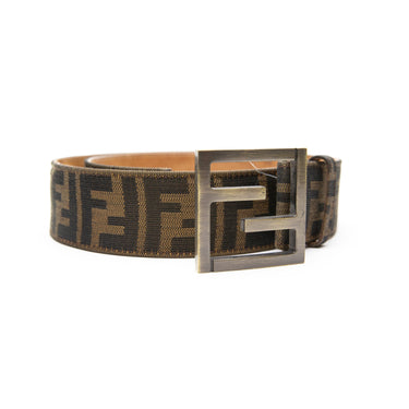 The front of the Fendi Canvas FF Buckle Belt.