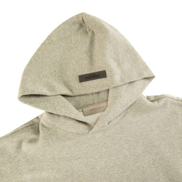 The hood of the Fear Of God ESSENTIALS Dark Oatmeal Hoodie M.