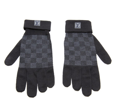 The top of the Louis Vuitton Damier Graphite Wool Gloves.